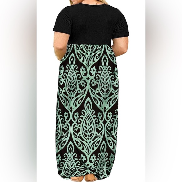 Kancystore Women's Short Sleeve Plus Size Maxi Dress with Pockets 2xl NWT - Picture 2 of 3